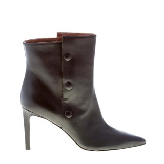 L'AUTRE CHOSE donna tronchetto in nappa NERO con bottoni decorativi. Tacco 8 cm