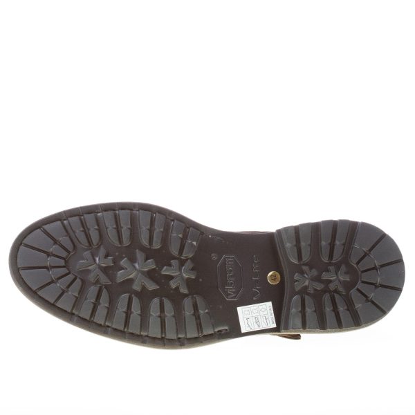 MIGLIORE uomo scarpa con doppia fibbia in camoscio MARRONE. Suola in gomma - immagine 8