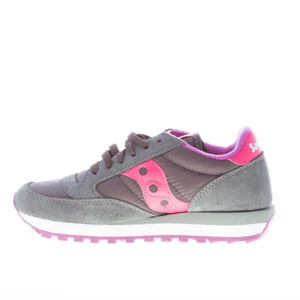 SAUCONY donna sneaker Jazz Original in tessuto e camoscio GRIGIO SCURO più rosa - immagine 5