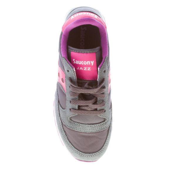 SAUCONY donna sneaker Jazz Original in tessuto e camoscio GRIGIO SCURO più rosa - immagine 7