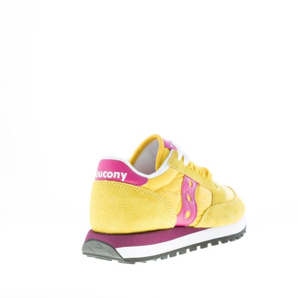 SAUCONY donna sneaker Jazz Original in nylon e camoscio GIALLO più fuxia - immagine 3