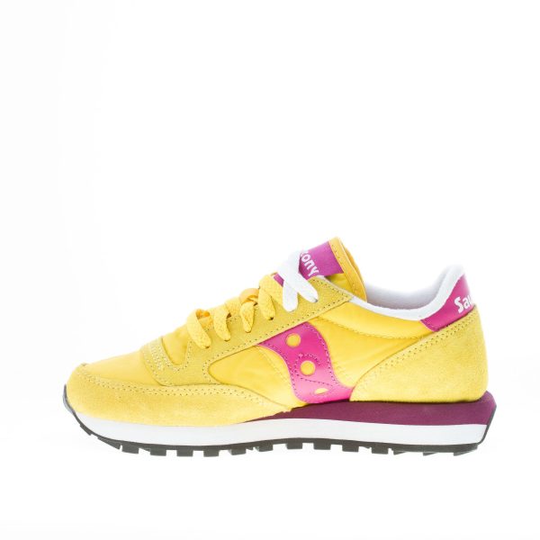 SAUCONY donna sneaker Jazz Original in nylon e camoscio GIALLO più fuxia - immagine 5