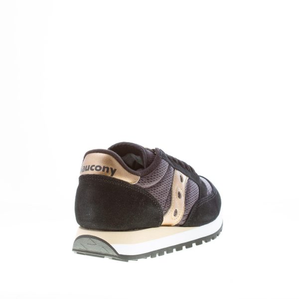 SAUCONY donna sneaker Jazz Original in tessuto e camoscio NERO più oro - immagine 3
