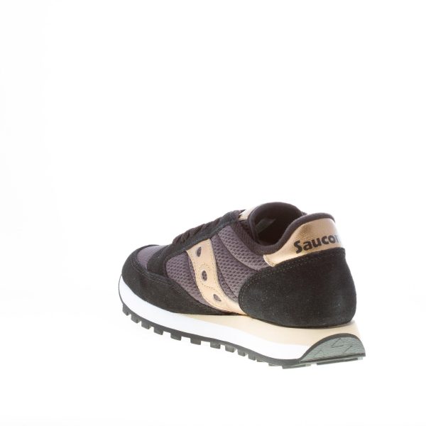 SAUCONY donna sneaker Jazz Original in tessuto e camoscio NERO più oro - immagine 4