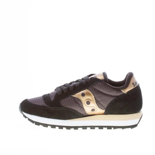 SAUCONY donna sneaker Jazz Original in tessuto e camoscio NERO più oro - immagine 5
