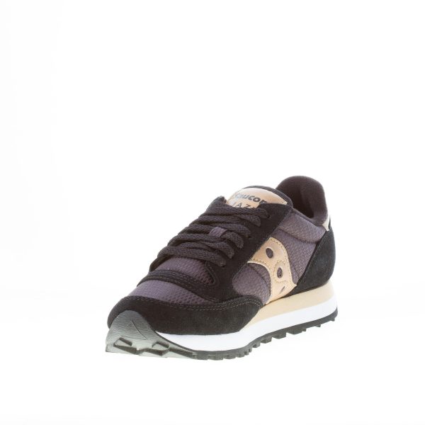 SAUCONY donna sneaker Jazz Original in tessuto e camoscio NERO più oro - immagine 6