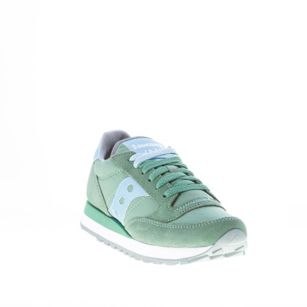 SAUCONY donna sneaker Jazz Original in nylon e camoscio VERDE più celeste - immagine 2
