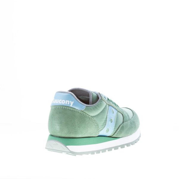 SAUCONY donna sneaker Jazz Original in nylon e camoscio VERDE più celeste - immagine 3