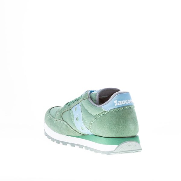 SAUCONY donna sneaker Jazz Original in nylon e camoscio VERDE più celeste - immagine 4
