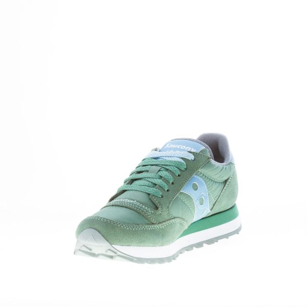 SAUCONY donna sneaker Jazz Original in nylon e camoscio VERDE più celeste - immagine 6