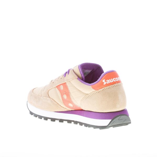SAUCONY donna sneaker Jazz Original in tessuto e camoscio BEIGE più arancione e viola - immagine 4