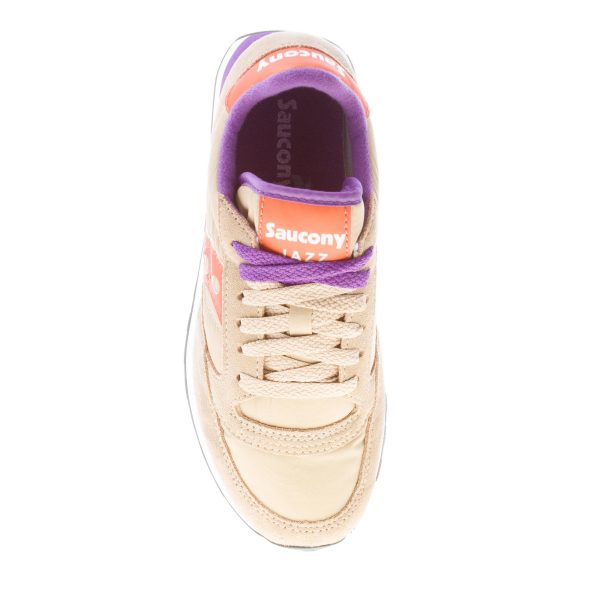 SAUCONY donna sneaker Jazz Original in tessuto e camoscio BEIGE più arancione e viola - immagine 7