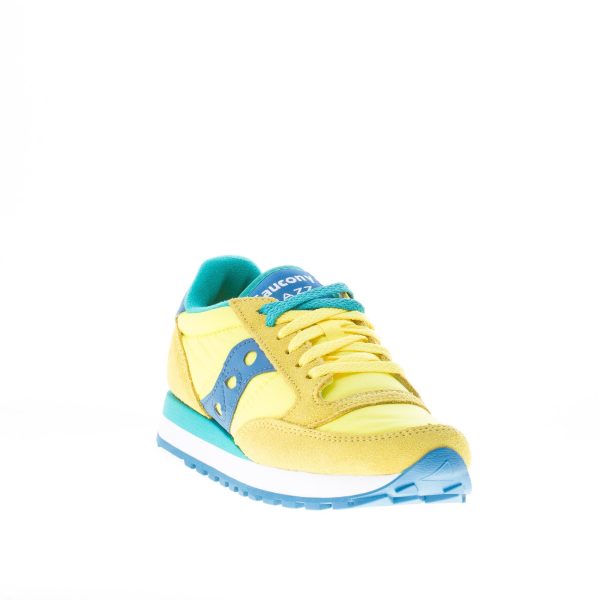 SAUCONY donna sneaker Jazz Original in nylon e camoscio GIALLO più blu - immagine 2
