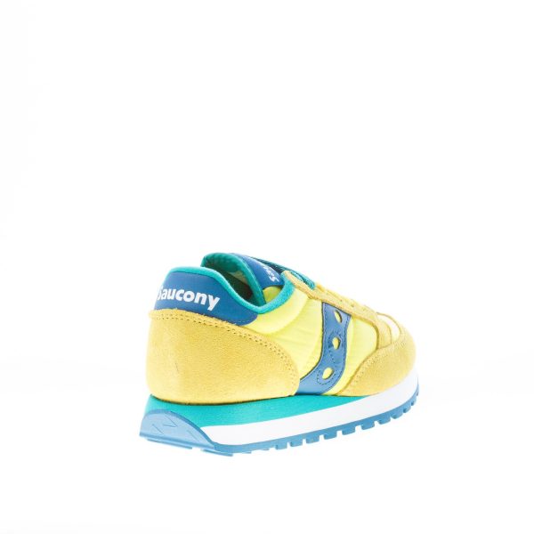 SAUCONY donna sneaker Jazz Original in nylon e camoscio GIALLO più blu - immagine 3