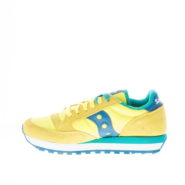 SAUCONY donna sneaker Jazz Original in nylon e camoscio GIALLO più blu - immagine 5