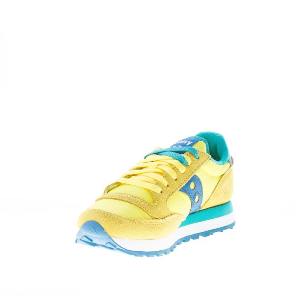 SAUCONY donna sneaker Jazz Original in nylon e camoscio GIALLO più blu - immagine 6
