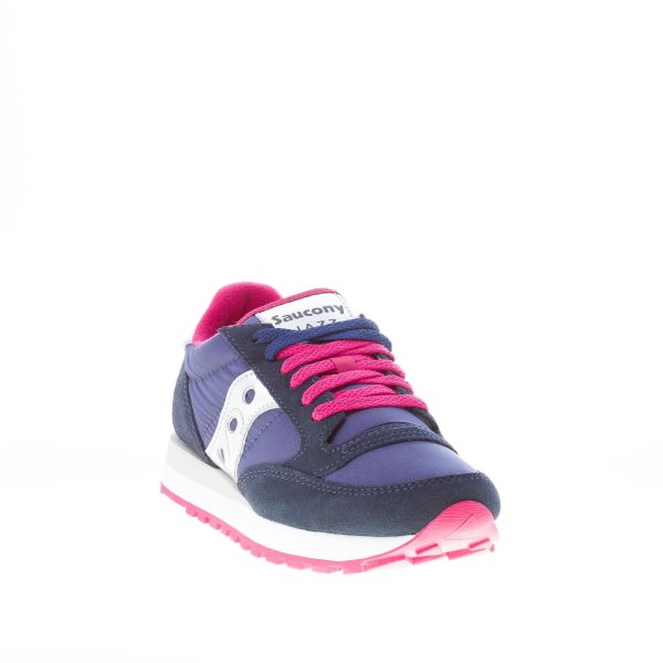 SAUCONY donna sneaker Jazz Original in nylon e camoscio BLU più rosa e argento - immagine 2