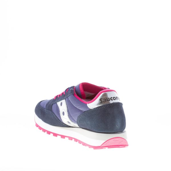 SAUCONY donna sneaker Jazz Original in nylon e camoscio BLU più rosa e argento - immagine 4