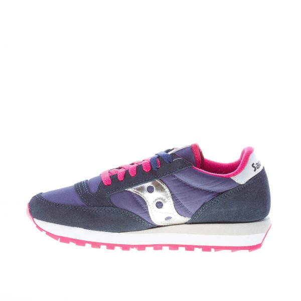SAUCONY donna sneaker Jazz Original in nylon e camoscio BLU più rosa e argento - immagine 5