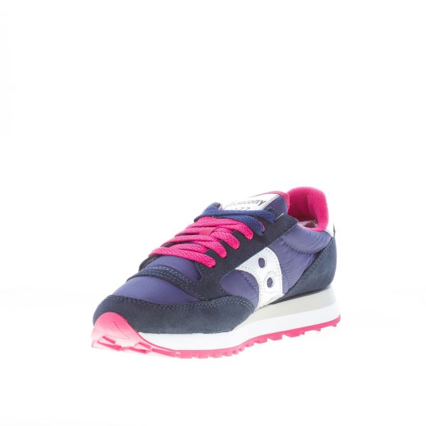 SAUCONY donna sneaker Jazz Original in nylon e camoscio BLU più rosa e argento - immagine 6