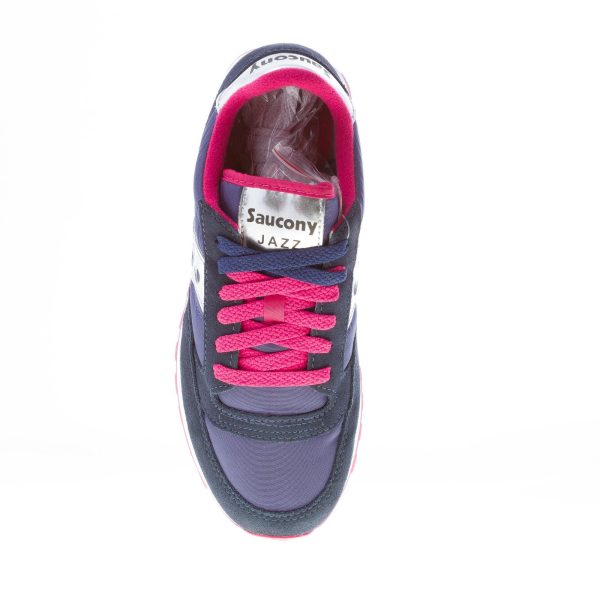 SAUCONY donna sneaker Jazz Original in nylon e camoscio BLU più rosa e argento - immagine 7