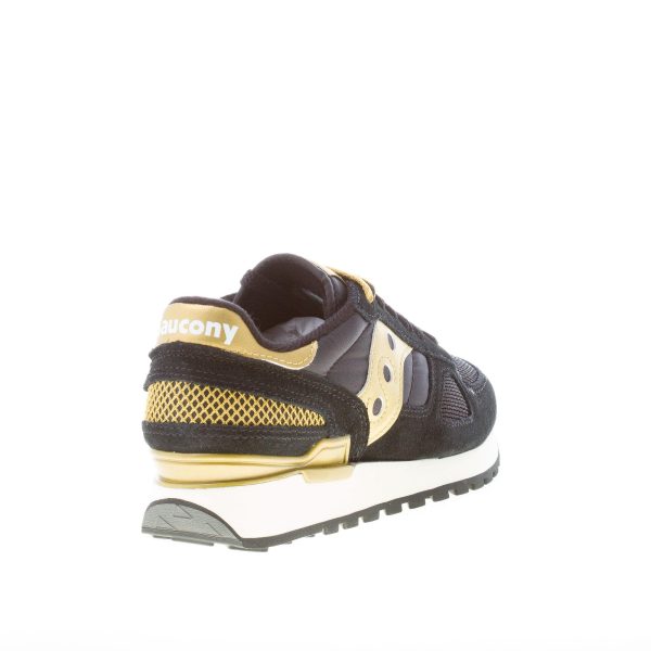 SAUCONY donna sneaker Shadow Original in tessuto e camoscio NERO più oro - immagine 3