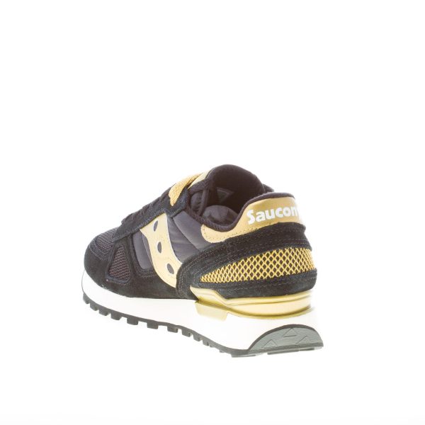 SAUCONY donna sneaker Shadow Original in tessuto e camoscio NERO più oro - immagine 4
