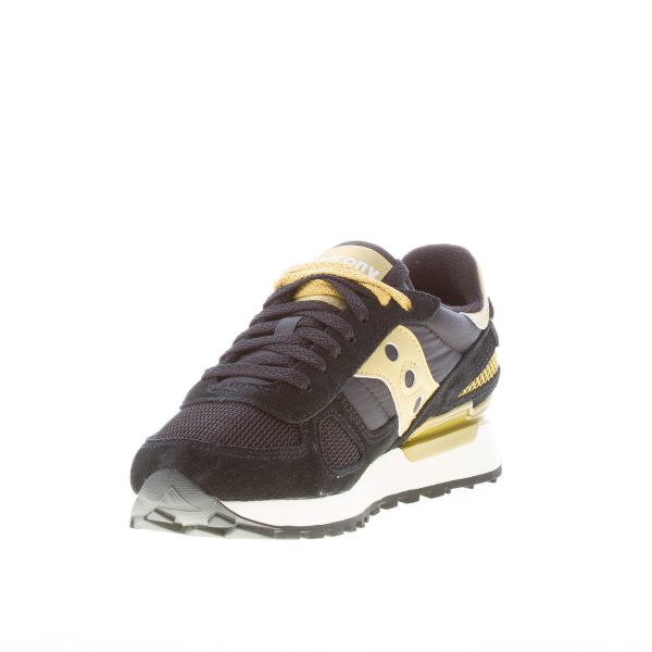 SAUCONY donna sneaker Shadow Original in tessuto e camoscio NERO più oro - immagine 6