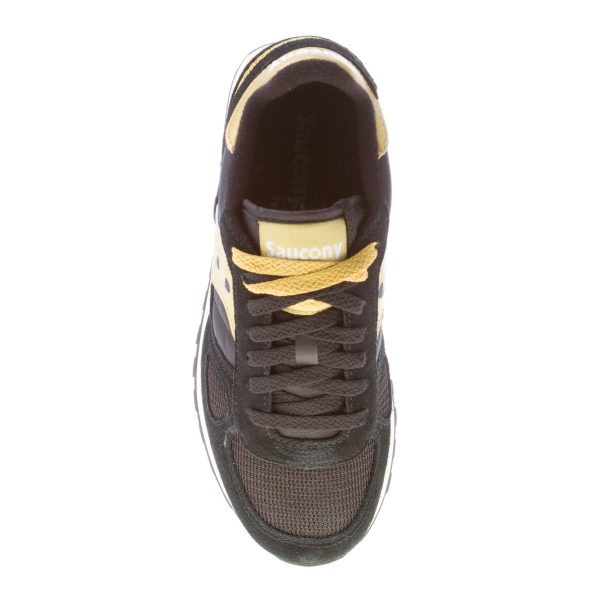 SAUCONY donna sneaker Shadow Original in tessuto e camoscio NERO più oro - immagine 7