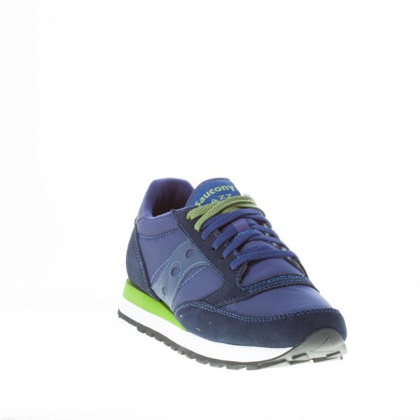 SAUCONY uomo sneaker Jazz Original  in tessuto e camoscio BLU scuro più verde - immagine 2