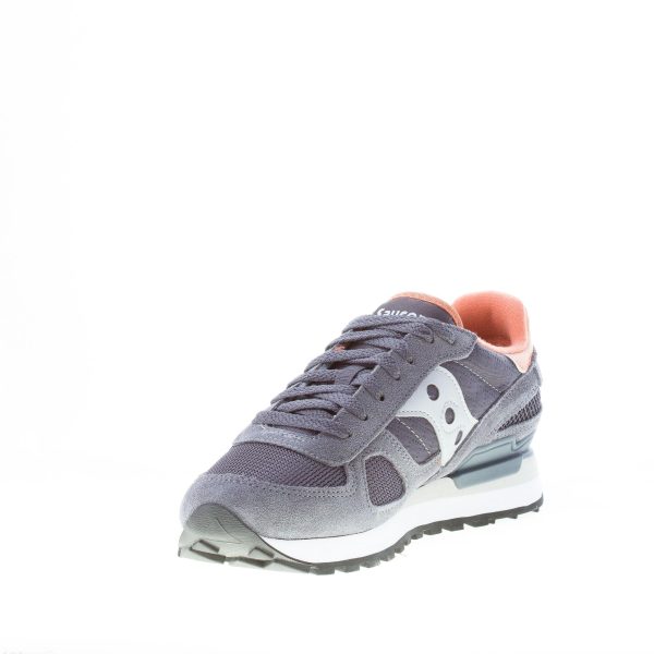 SAUCONY uomo sneaker Shadow Original in tessuto e camoscio GRIGIO SCURO argento e arancione - immagine 6