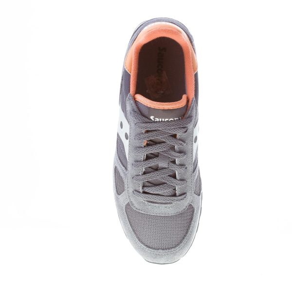 SAUCONY uomo sneaker Shadow Original in tessuto e camoscio GRIGIO SCURO argento e arancione - immagine 7