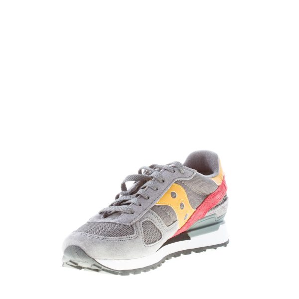 SAUCONY uomo sneaker Shadow Original in tessuto e camoscio GRIGIO più giallo e rosso - immagine 6