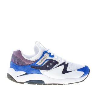 SAUCONY uomo sneaker GRID 9000 in pelle e tessuto BIANCO più BLU