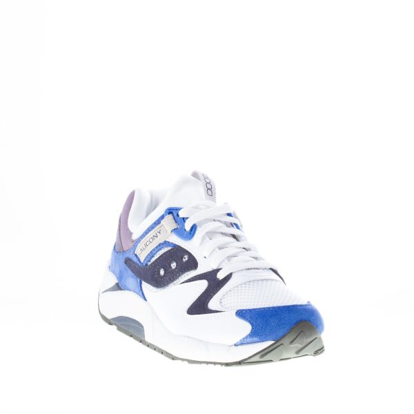 SAUCONY uomo sneaker GRID 9000 in pelle e tessuto BIANCO più BLU - immagine 2