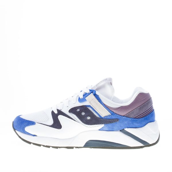 SAUCONY uomo sneaker GRID 9000 in pelle e tessuto BIANCO più BLU - immagine 5