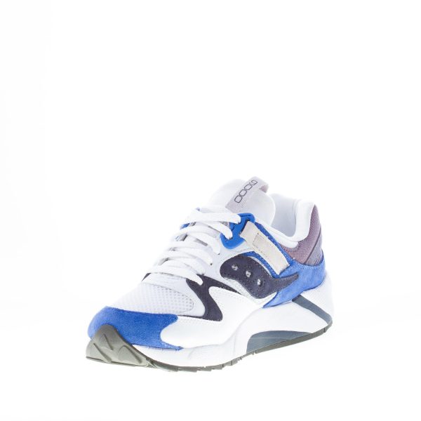SAUCONY uomo sneaker GRID 9000 in pelle e tessuto BIANCO più BLU - immagine 6