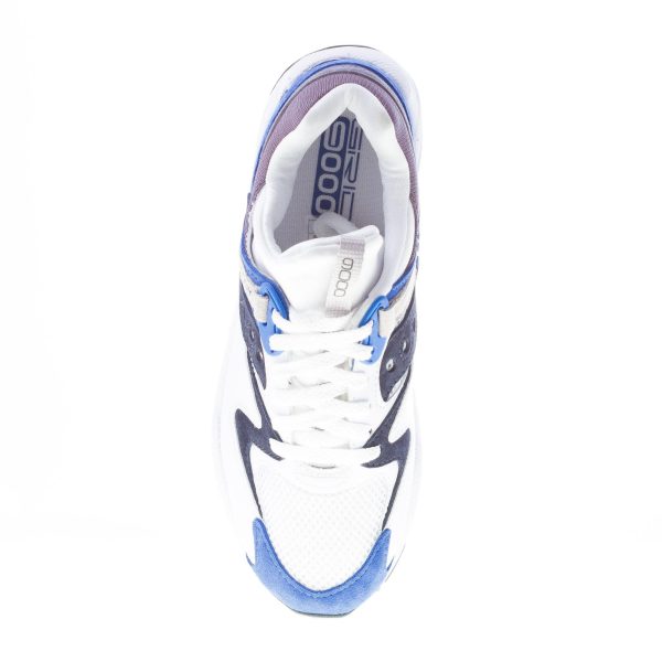 SAUCONY uomo sneaker GRID 9000 in pelle e tessuto BIANCO più BLU - immagine 7