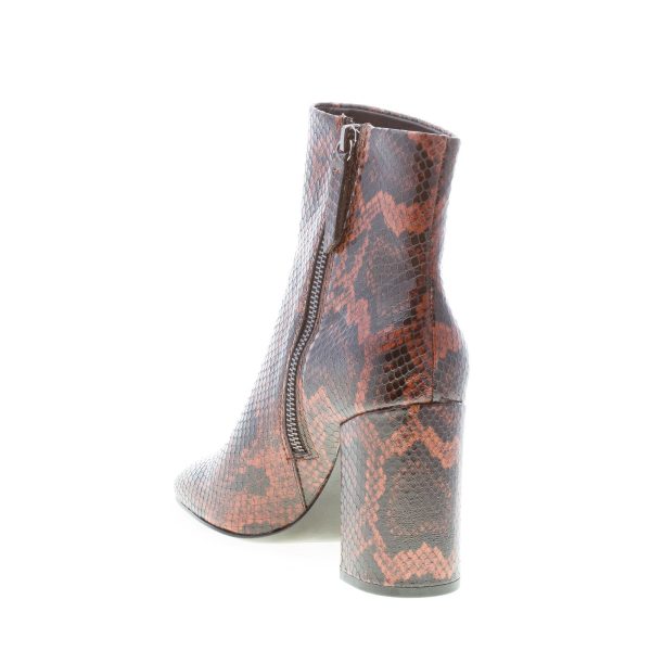 ASH donna stivaletto Jade in pelle stampa pitone COGNAC con zip. Tacco 9 cm - immagine 4