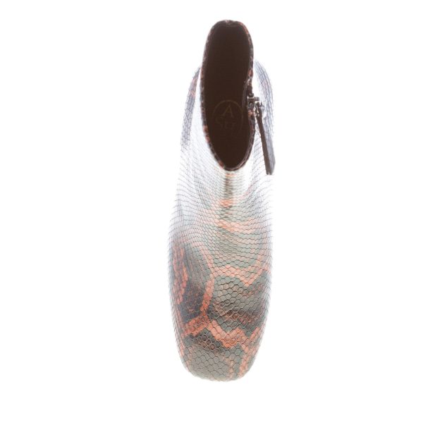 ASH donna stivaletto Jade in pelle stampa pitone COGNAC con zip. Tacco 9 cm - immagine 7