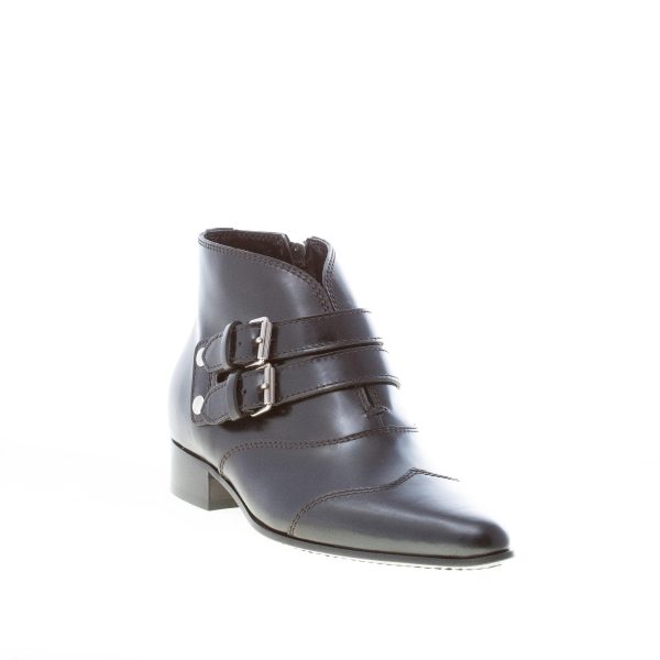 GIVENCHY donna stivaletto a punta SERIE in pelle NERO con zip e doppia fibbia. Tacco 2,5 cm - immagine 2