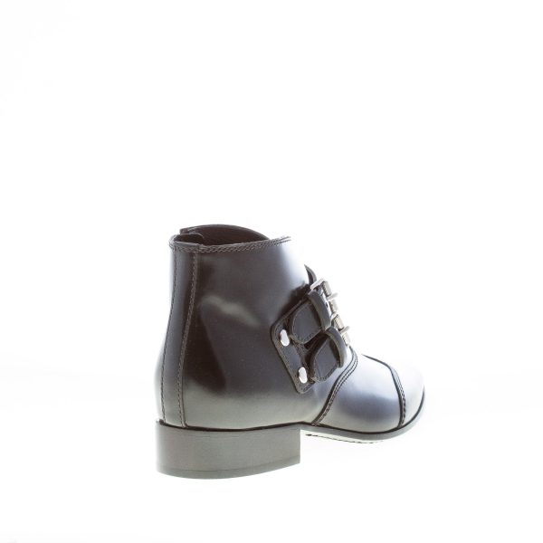 GIVENCHY donna stivaletto a punta SERIE in pelle NERO con zip e doppia fibbia. Tacco 2,5 cm - immagine 3