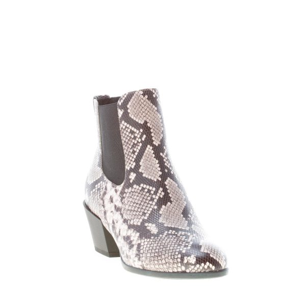 HOGAN donna stivaletto Texano H401 in pelle stampa pitone NATURALE. Tacco 5,5 cm - immagine 2