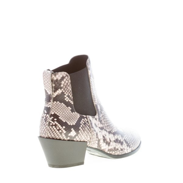 HOGAN donna stivaletto Texano H401 in pelle stampa pitone NATURALE. Tacco 5,5 cm - immagine 3