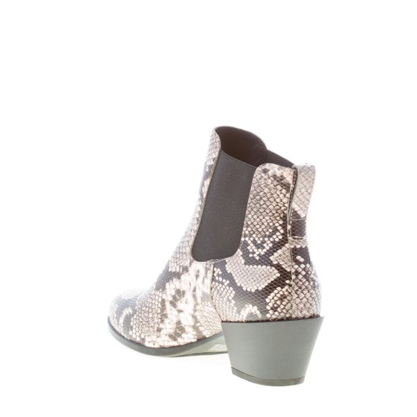 HOGAN donna stivaletto Texano H401 in pelle stampa pitone NATURALE. Tacco 5,5 cm - immagine 4