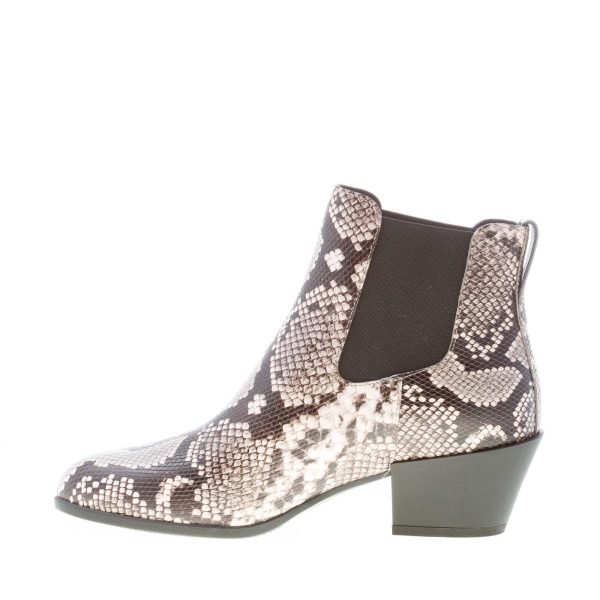 HOGAN donna stivaletto Texano H401 in pelle stampa pitone NATURALE. Tacco 5,5 cm - immagine 5