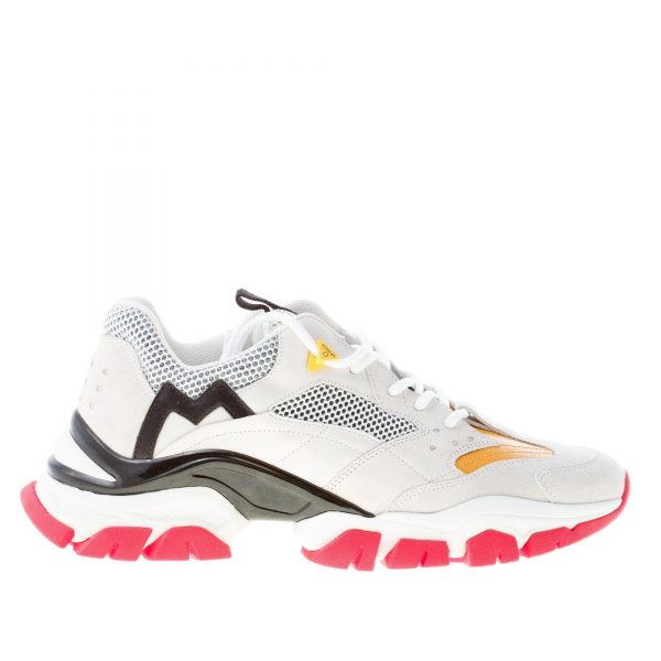 MONCLER uomo sneaker Terence in pelle e tessuto a rete BEIGE multicolore |  Strike Calzature