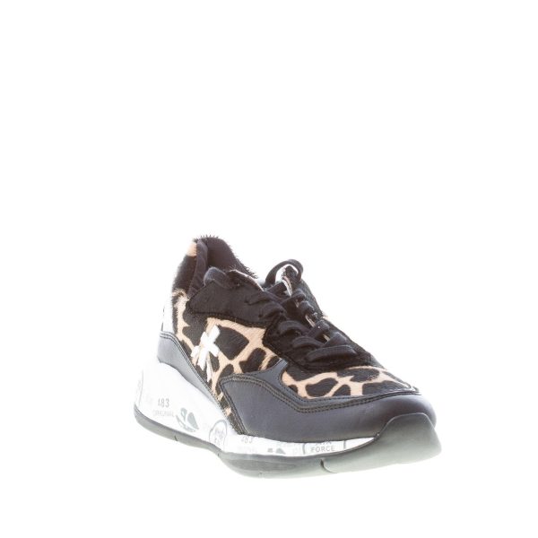 PREMIATA donna sneaker Scarlett 4209 in pelle NERO più animalier - immagine 2