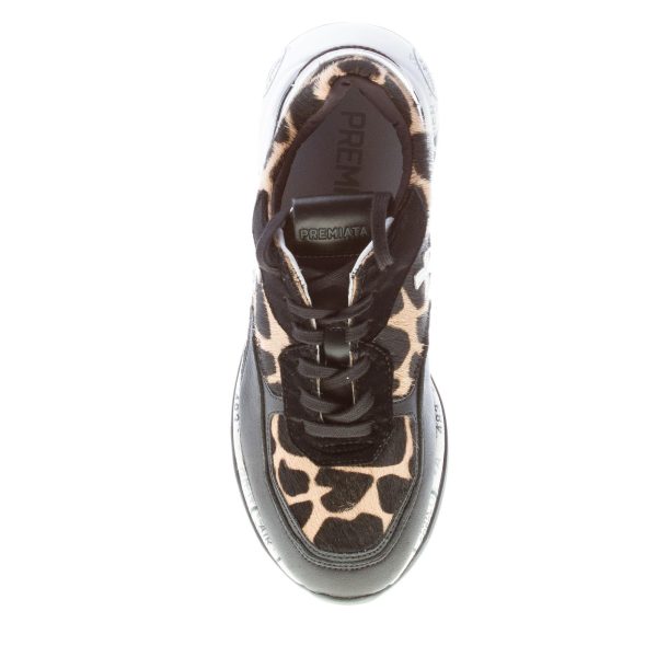 PREMIATA donna sneaker Scarlett 4209 in pelle NERO più animalier - immagine 7