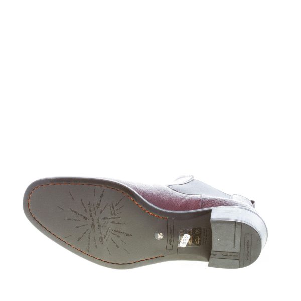 SANTONI donna stivaletto elasticizzato in pelle martellata BORDEAUX. Tacco 5,5 cm - immagine 8